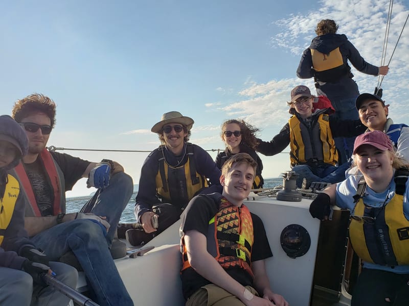Sea Scouts working together aboard Gypsy Wind